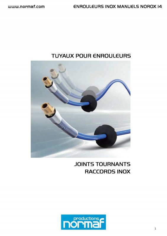 TUYAUX POUR ENROULEURS JOINTS TOURNANTS RACCORDS INOX